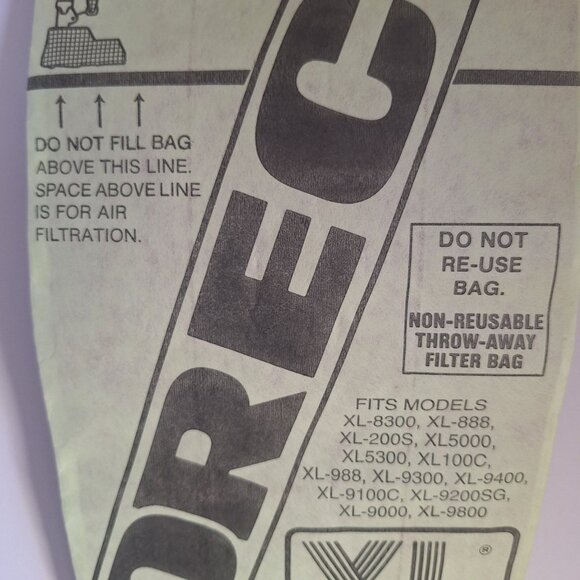 16 Oreck XL Vacuum Celoc Hypo-Allergenic Disposable Filter Bags With Germastat - Picture 3 of 8